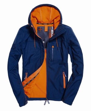 Superdry Hooded SD-Windtrekker Férfi Kabát Kék/Narancssárga | NWRPH3402